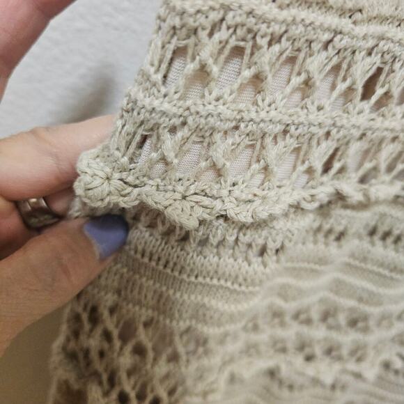 MODA International Sm Y2K Oatmeal Crochet Allover Maxi Dress. Rare find. Hippie - Picture 12 of 15